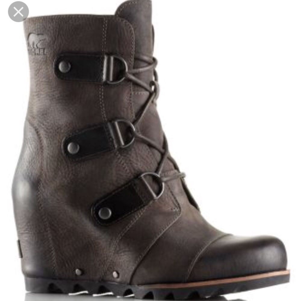 Sorel Joan of Arctic Mid Wedge - Grill/Black